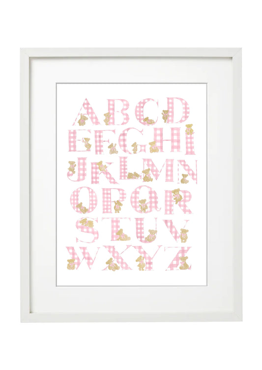 Pink Gingham Alphabet