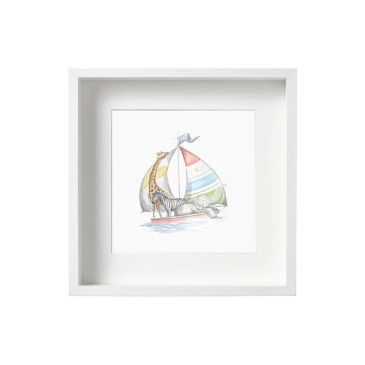 Safari Sailing Boat Print