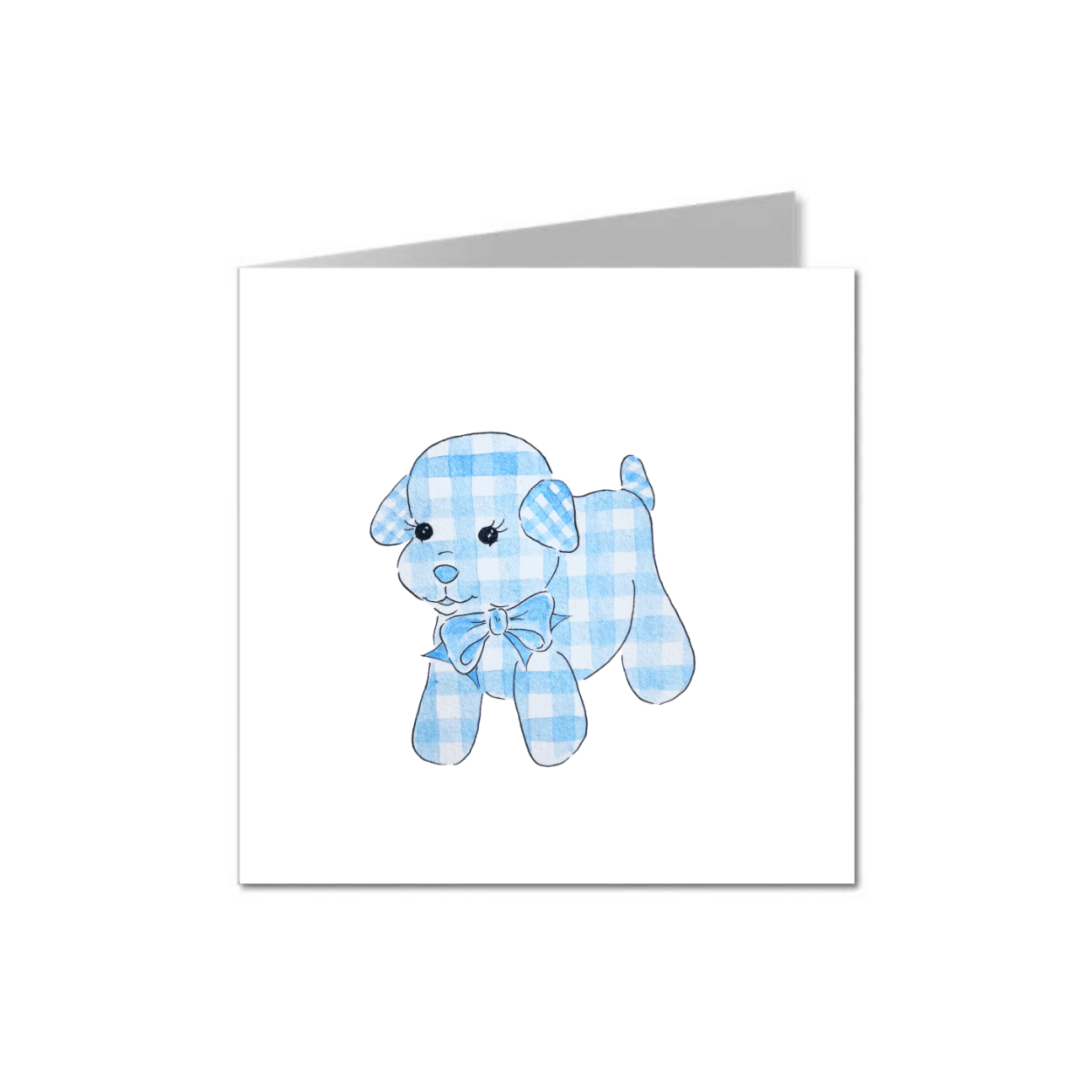 Puppy Gingham Card