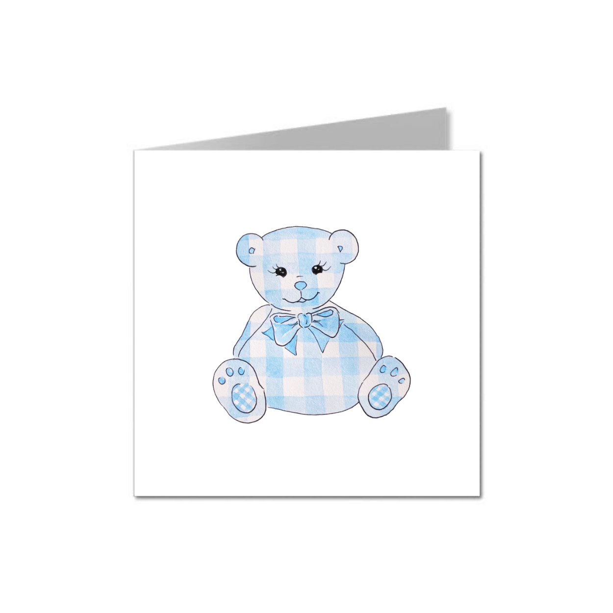 Teddy Gingham Card
