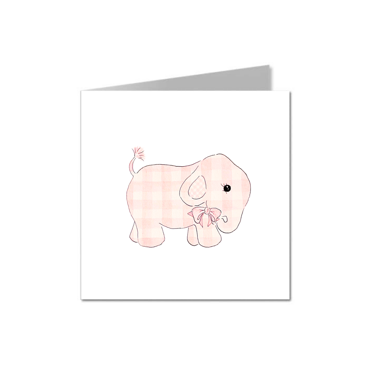 Elephant Gingham Card