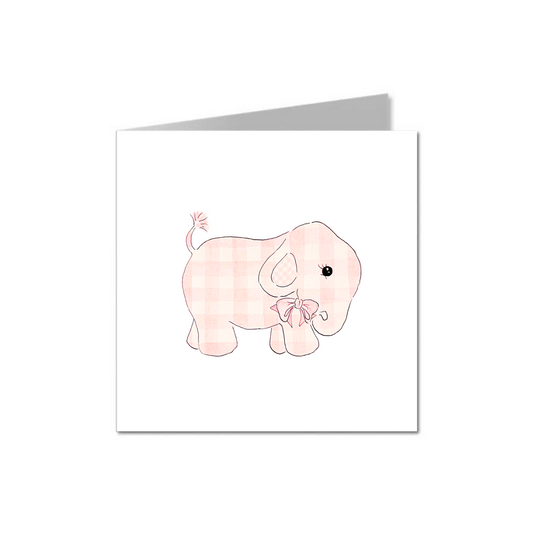 Elephant Gingham Card