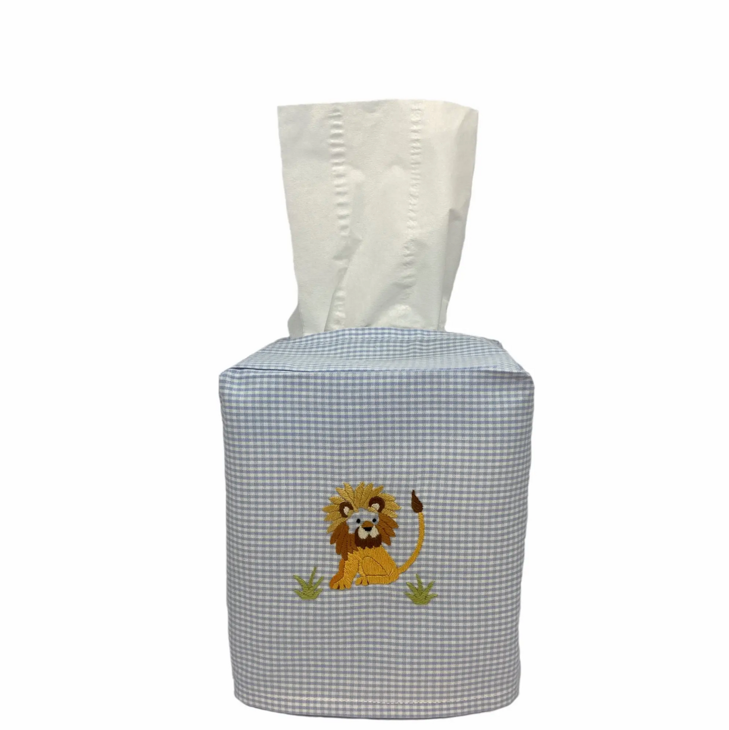 Tissue Box Cover - Blue/Lion