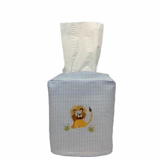 Tissue Box Cover - Blue/Lion