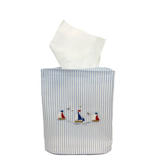 Tissue Box Cover - Sail Boats