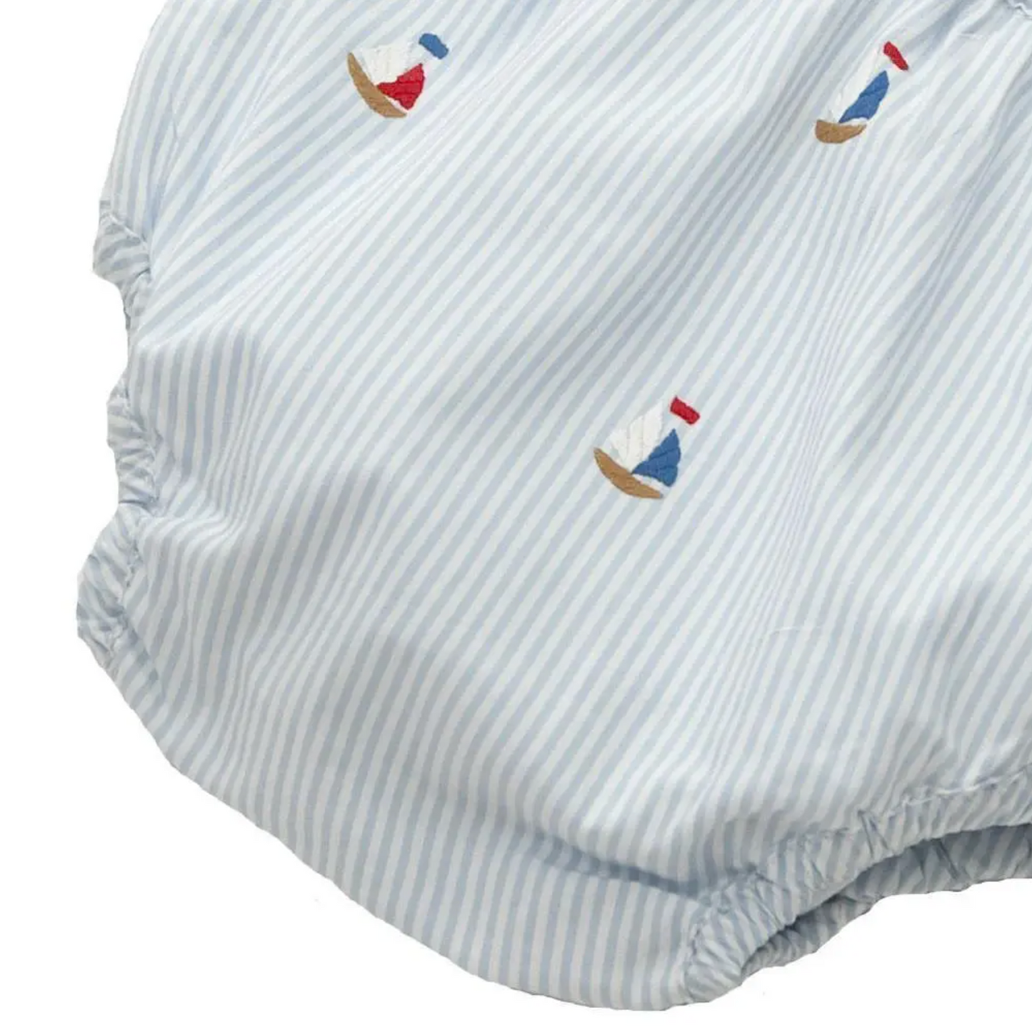 Embroidered Diaper Cover - Sail Boats
