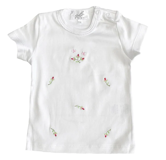 Embroidered Rosebud Tee