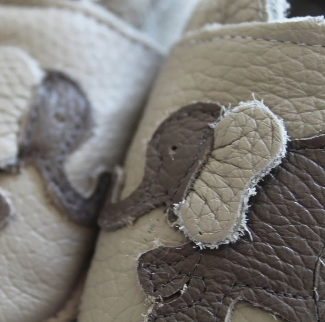 Soft Sole Baby Leather Shoes - Elephants