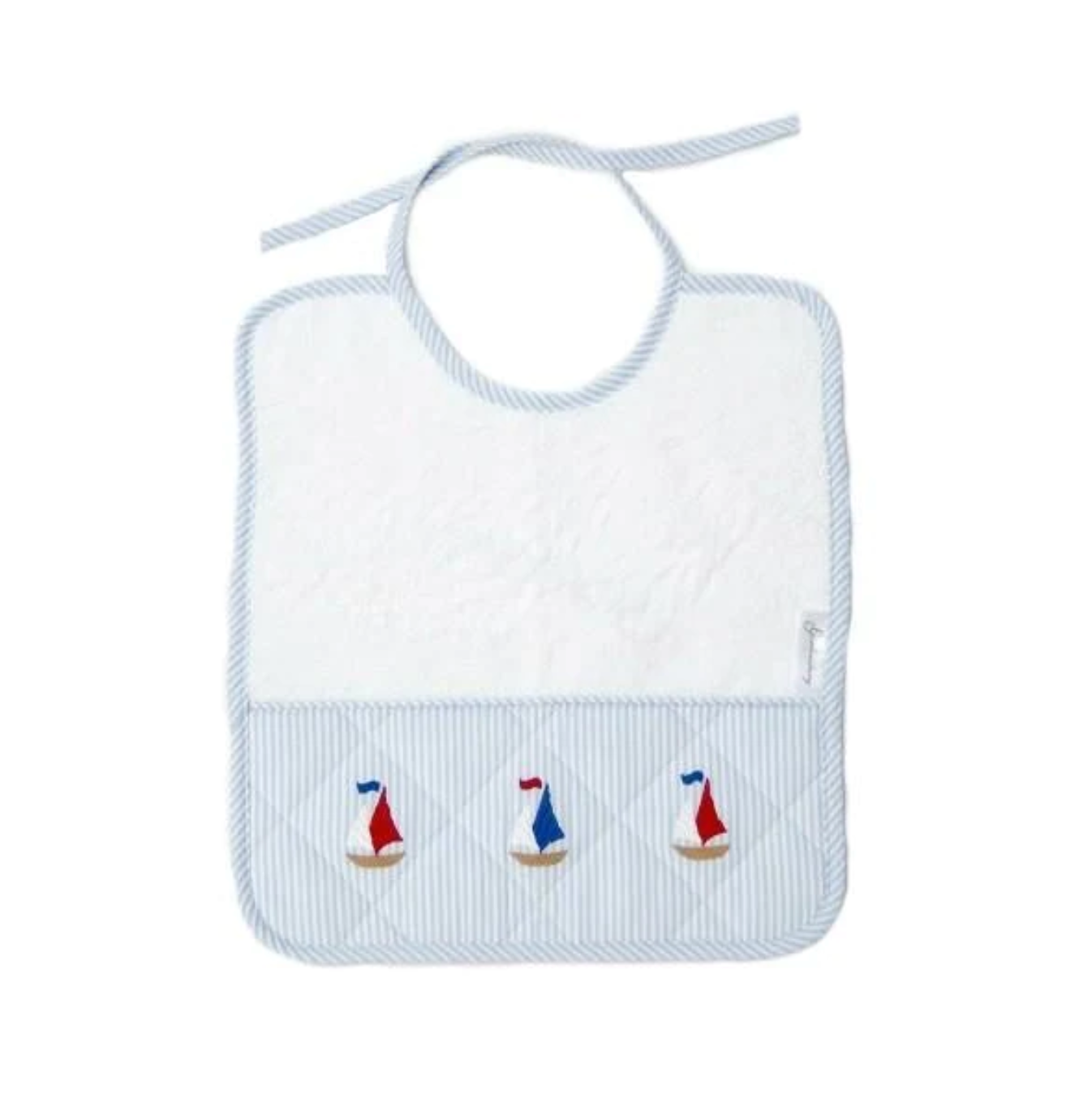 Terry Cloth Bib - Sail Boats