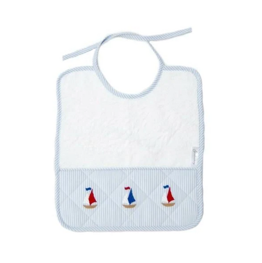 Terry Cloth Bib - Sail Boats
