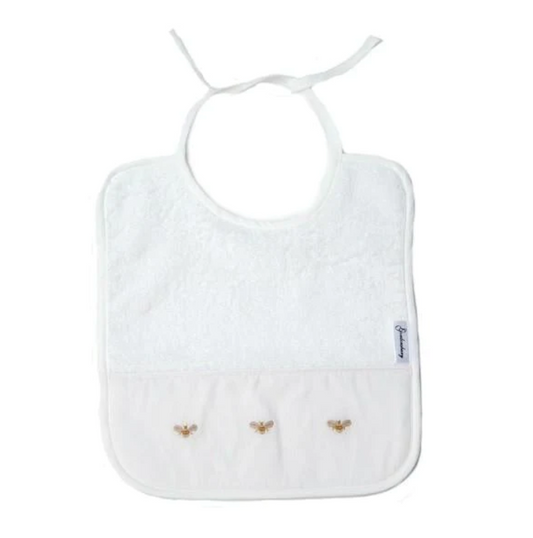 Terry Cloth Bib - Beige Baby Bees