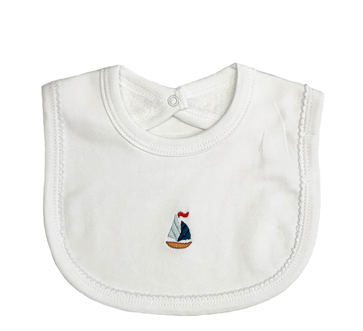 Pima Cotton Bib - Sail Boat