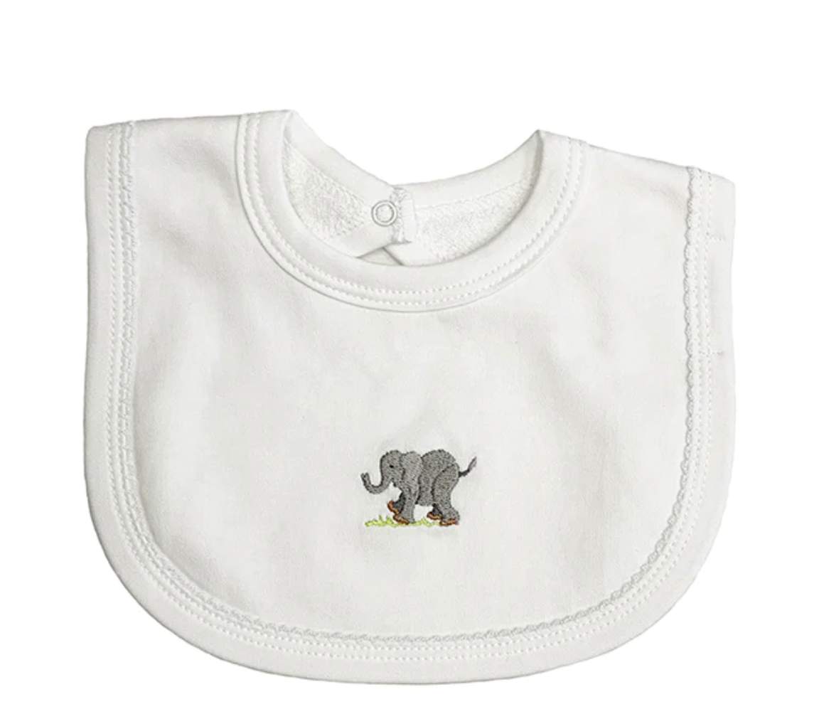 Pima Cotton Bib - Elephant