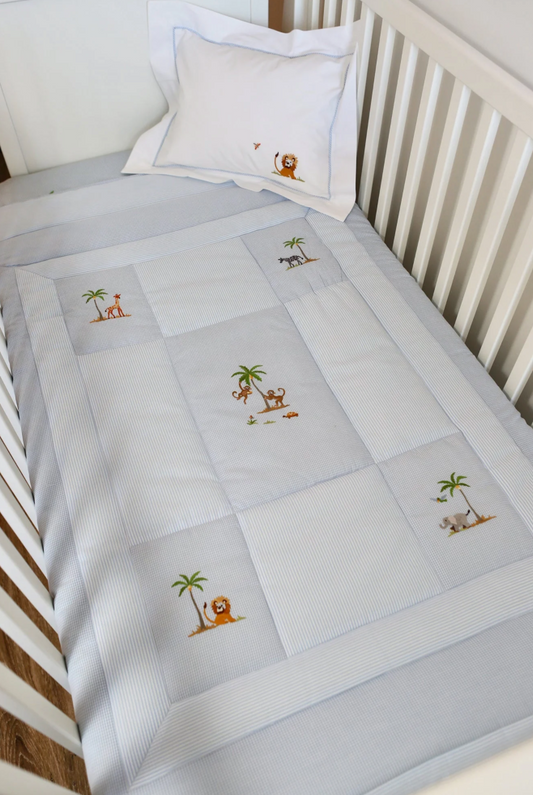 Crib Quilt - Safari Blue