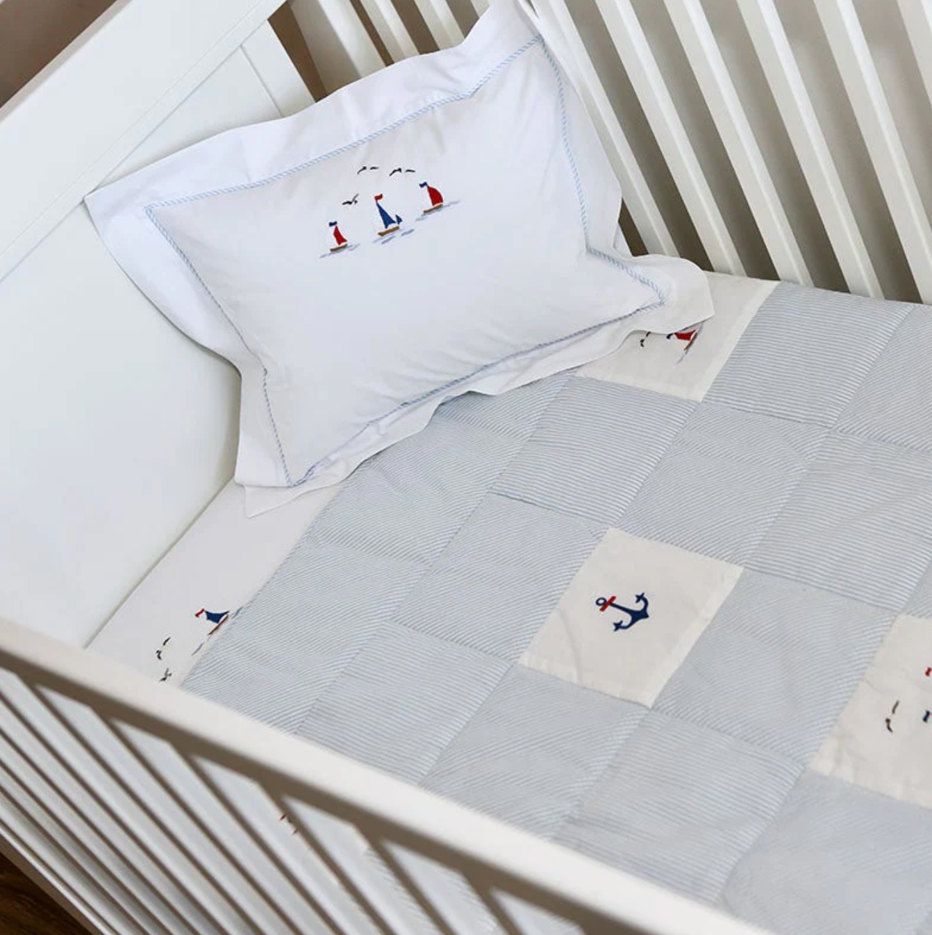 Crib Quilt - Sail Boats
