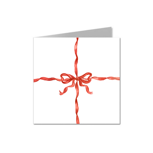 Red Present Bow Card