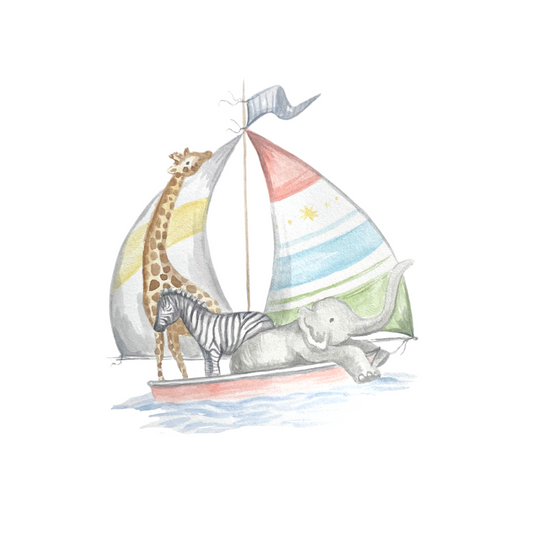 Safari Sailing Boat Print