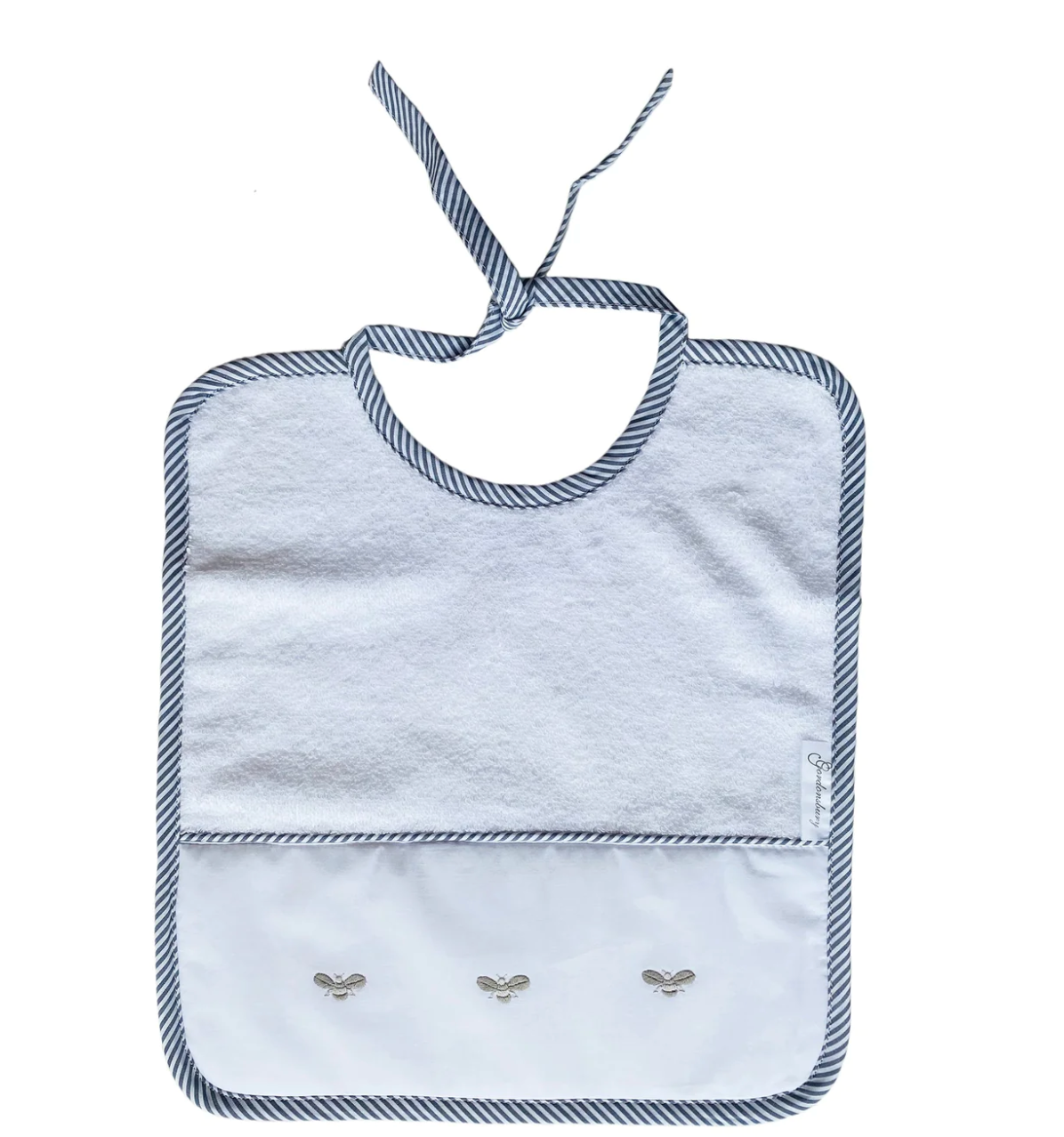 Terry Cloth Bib - Grey Baby Bees